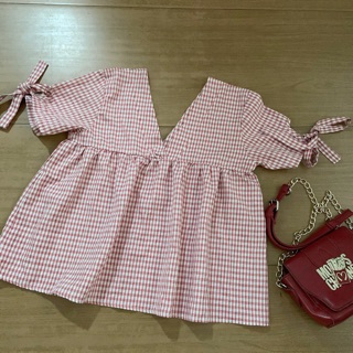Áo sọc hồng Babydoll