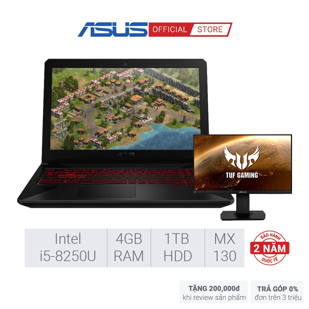 [Mã ELMALL1TR5 giảm 6% đơn 3TR] Laptop ASUS TUF FX504GM-EN303 | 8GB | 256 HDD | Intel UHD Graphics 630 | WIN 10 | BigBuy360 - bigbuy360.vn