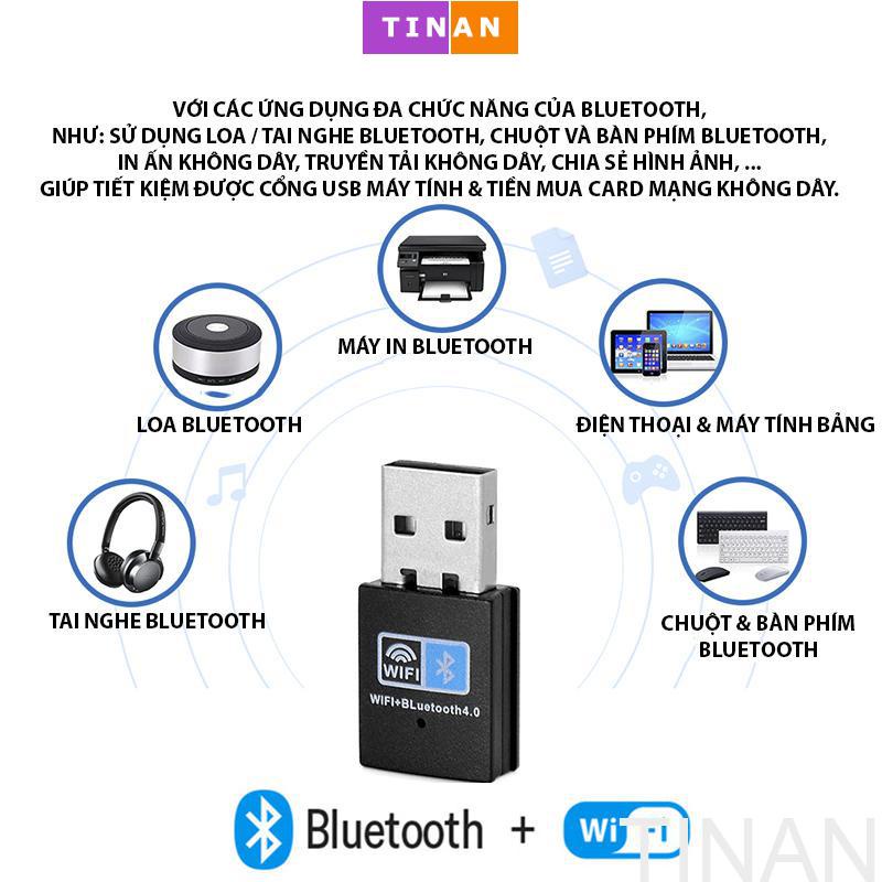 Card Mạng Không Dây USB 150M, Tích Hợp Bộ Điều Hợp Bluetooth 4.0 RTL8723