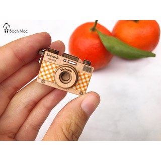 Combo 100 móc khóa gỗ hình máy ảnh
