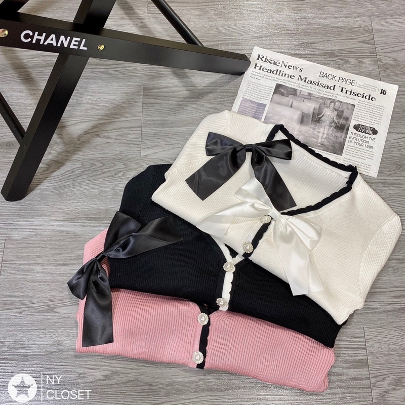 👗Áo len nơ đá chất len tăm 2021