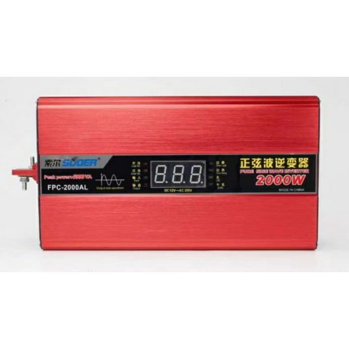 [Mã 44ELSALE1 giảm 5% đơn 3TR] Bộ kích điện sin chuẩn 2000w 12V sang 220V - Suoer FPC-2000A