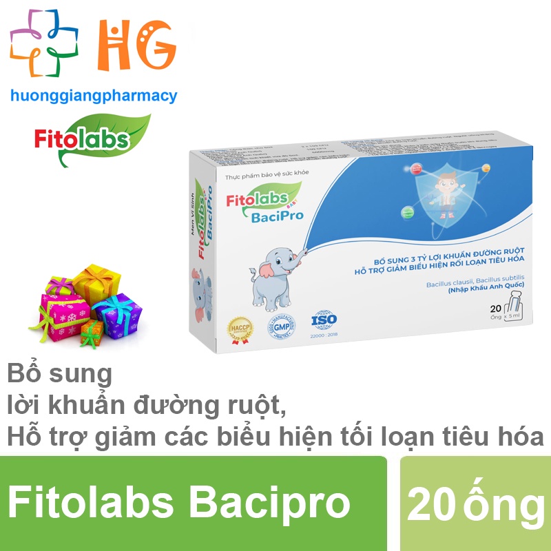 Men tiêu hoá trẻ em Fitolabs Bacipro kẽm cho bé rối loạn tiêu hóa men vi sinh cho trẻ sơ sinh bacillus subtilis