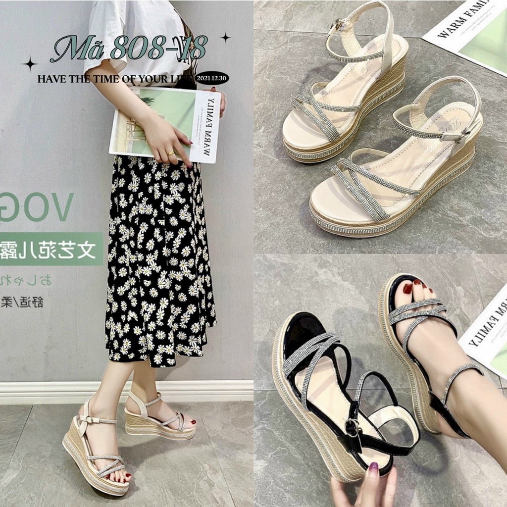 GIÀY SANDAL XUỒNG - GIÀY NỮ ĐÍNH ĐÁ ĐI TIỆC [QUẢNG CHÂU] 808-18 808-23