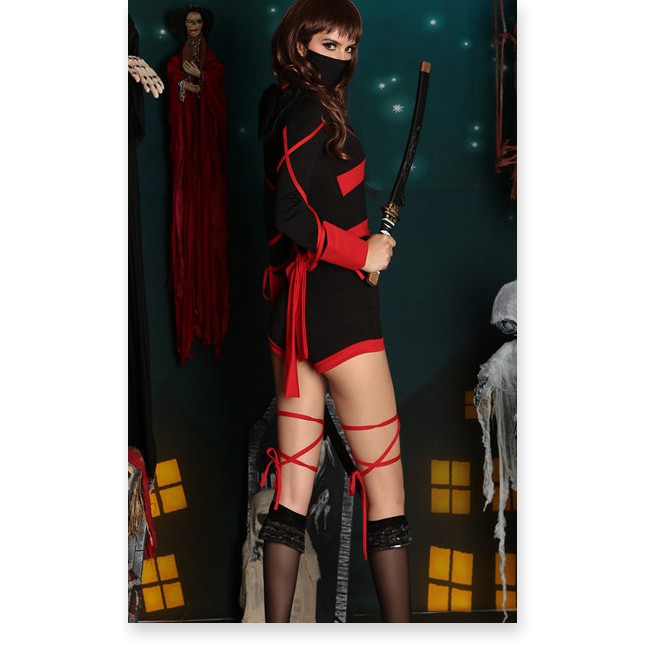 Mã Cô gái đeo mặt nạ Ninja trò chơi Đồng phục Halloween