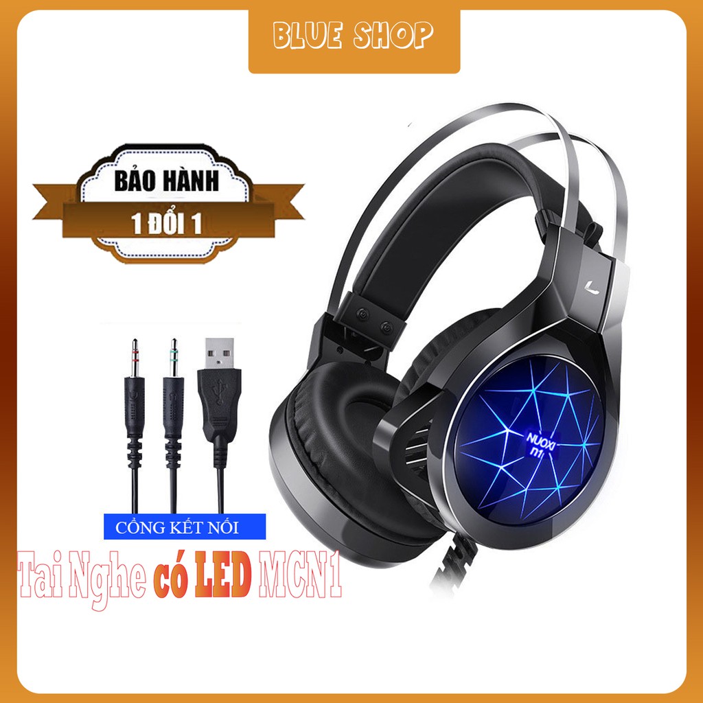 Tai nghe chụp tai CHƠI GAME NOUXI N1 có LED ,Tai nghe máy tính CÓ MIC ĐÀM THOẠI BẢO HÀNH 1 ĐỔI 1 Blueshop6688