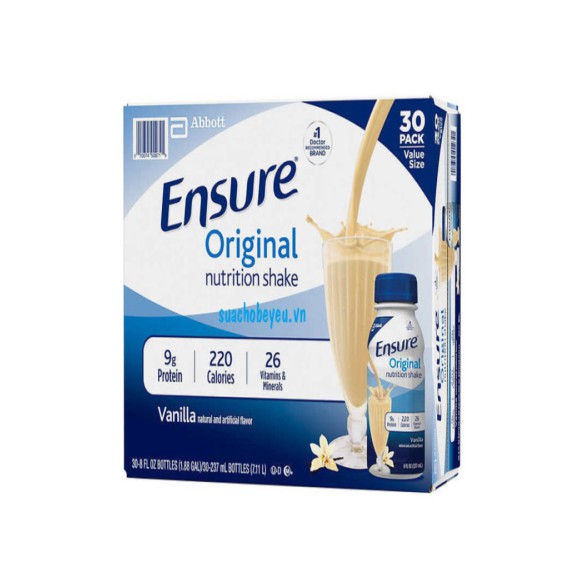 Thùng Sữa Ensure Nước Hương Vanillia 30 Chai