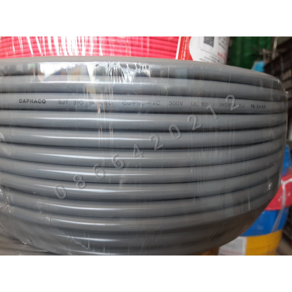 Dây điện DAPHACO 3 lõi 3x4.0 xám tròn