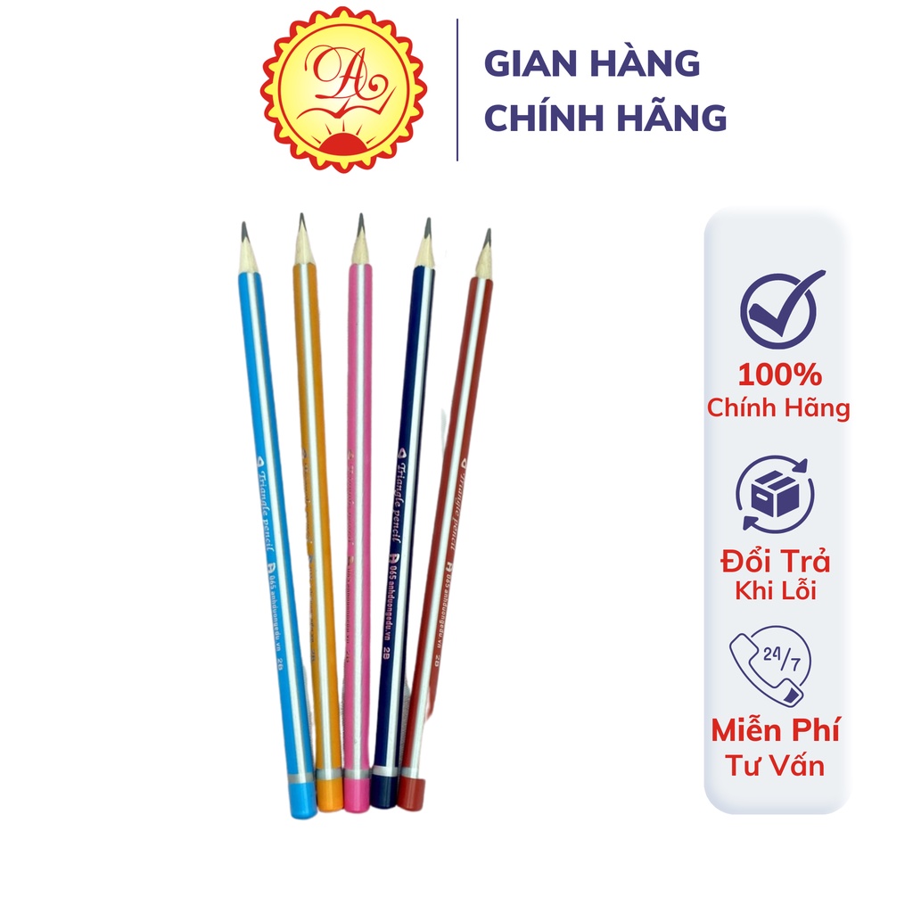 Bút chì gỗ Bút mài thầy Ánh tay cầm hình tam giác 2B màu đen 065