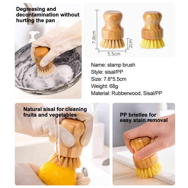 Bàn Chải Rửa Chén Dĩa Bằng Gỗ Tự Nhiên Cho Nhà Bếp