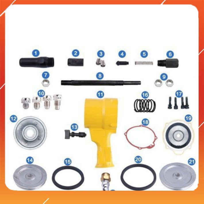 Súng Đinh Rút Dùng Khí chất lượng tốt, giá rẻ nhất thị trường thân nhôm phủ sơn tĩnh điện bền chắc