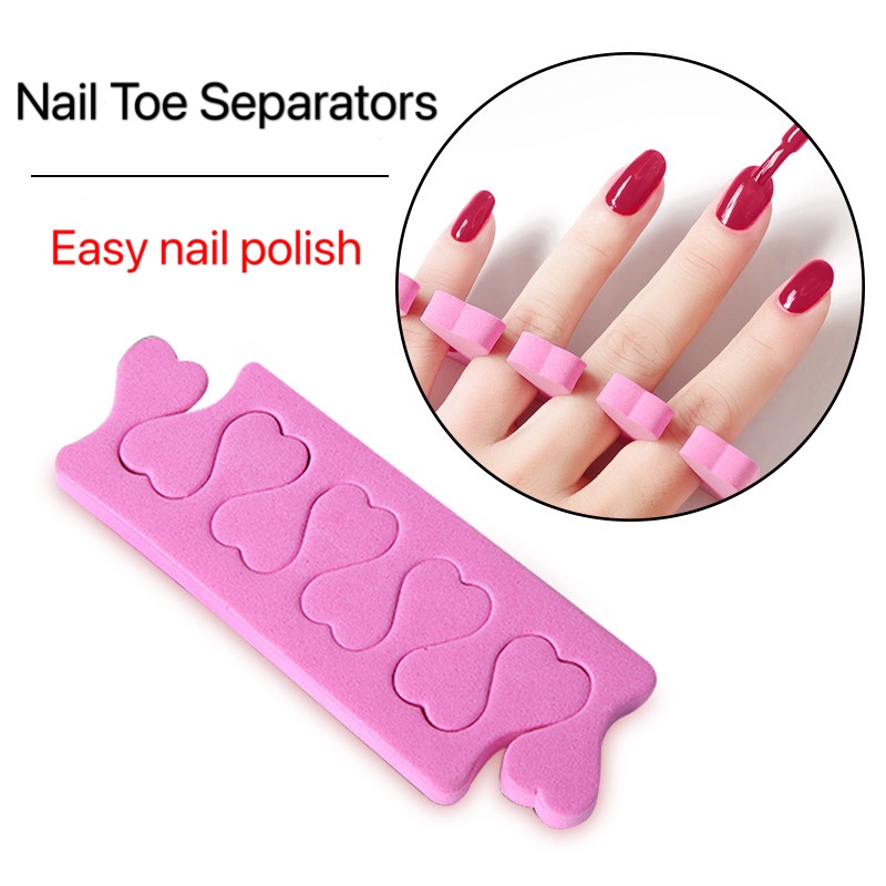 Set 2 Dụng Cụ Tách Ngón Chân Cái Bằng Bọt Biển Mềm Mại Dùng Để Làm Móng Nghệ Thuật