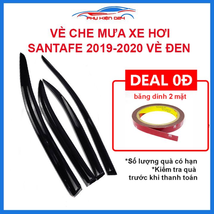 Vè mưa Santafe 2019-2020 vè đen che mưa bảo vệ trang trí xe