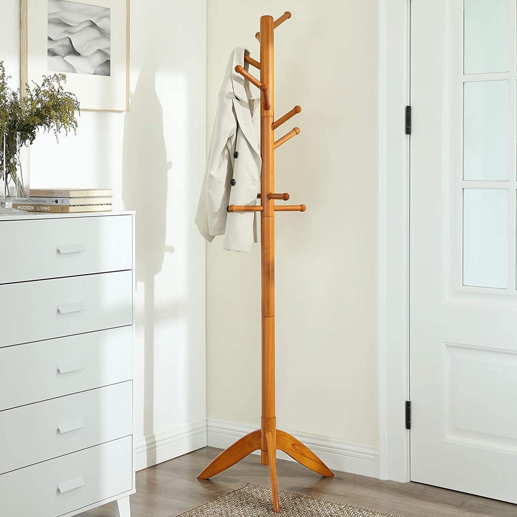 Cây treo quần áo VIVUDECOR CT10 100% gỗ tự nhiên 10 nhánh