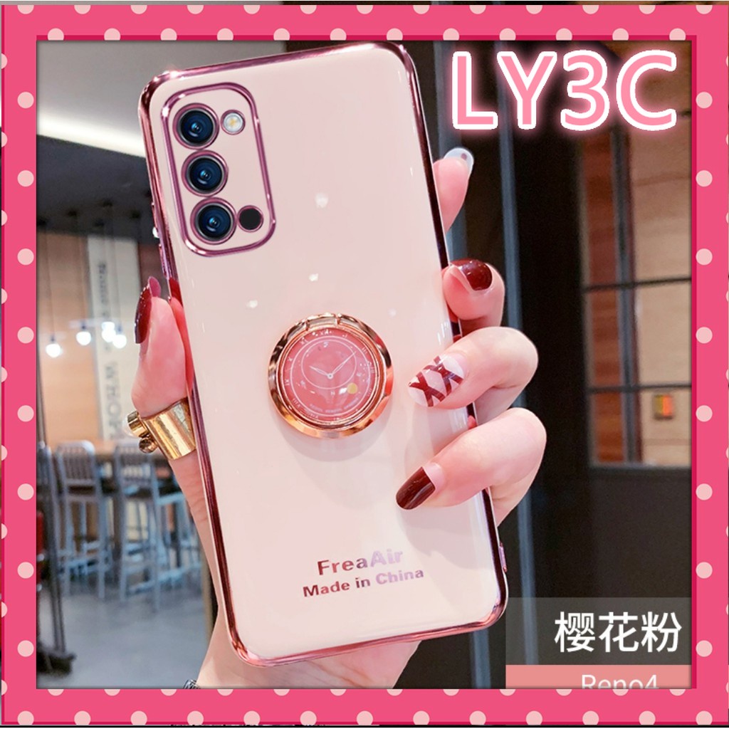 Ốp Điện Thoại Mềm Có Nhẫn Đỡ Mạ Điện Cho oppo Reno 5F 4 4lite 4F 5 5PRO 5lite