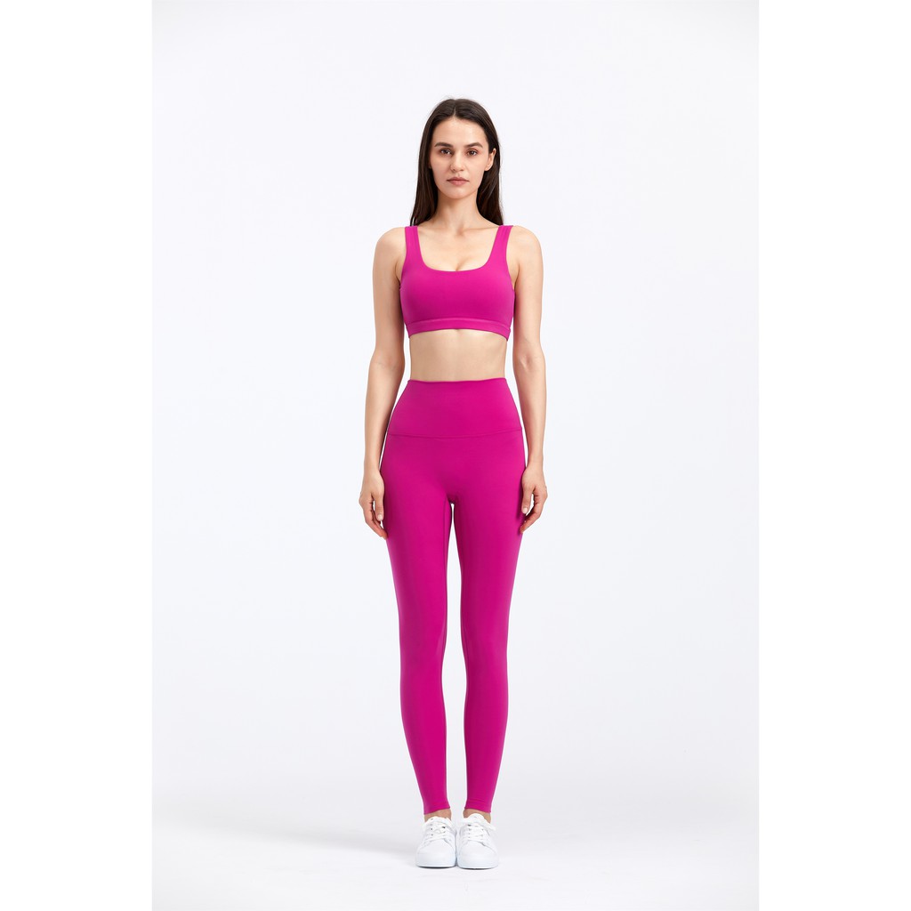 Bộ đồ tập yoga HOPPE FUMENG màu trơn thời trang năng động trẻ trung cho nữ