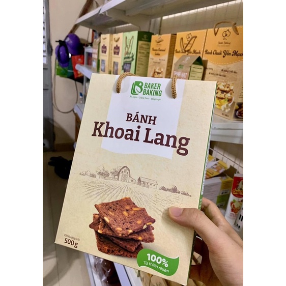 Bánh khoai lang giảm cân Baker Baking ăn kiêng healthy 500g, 250g, 100g