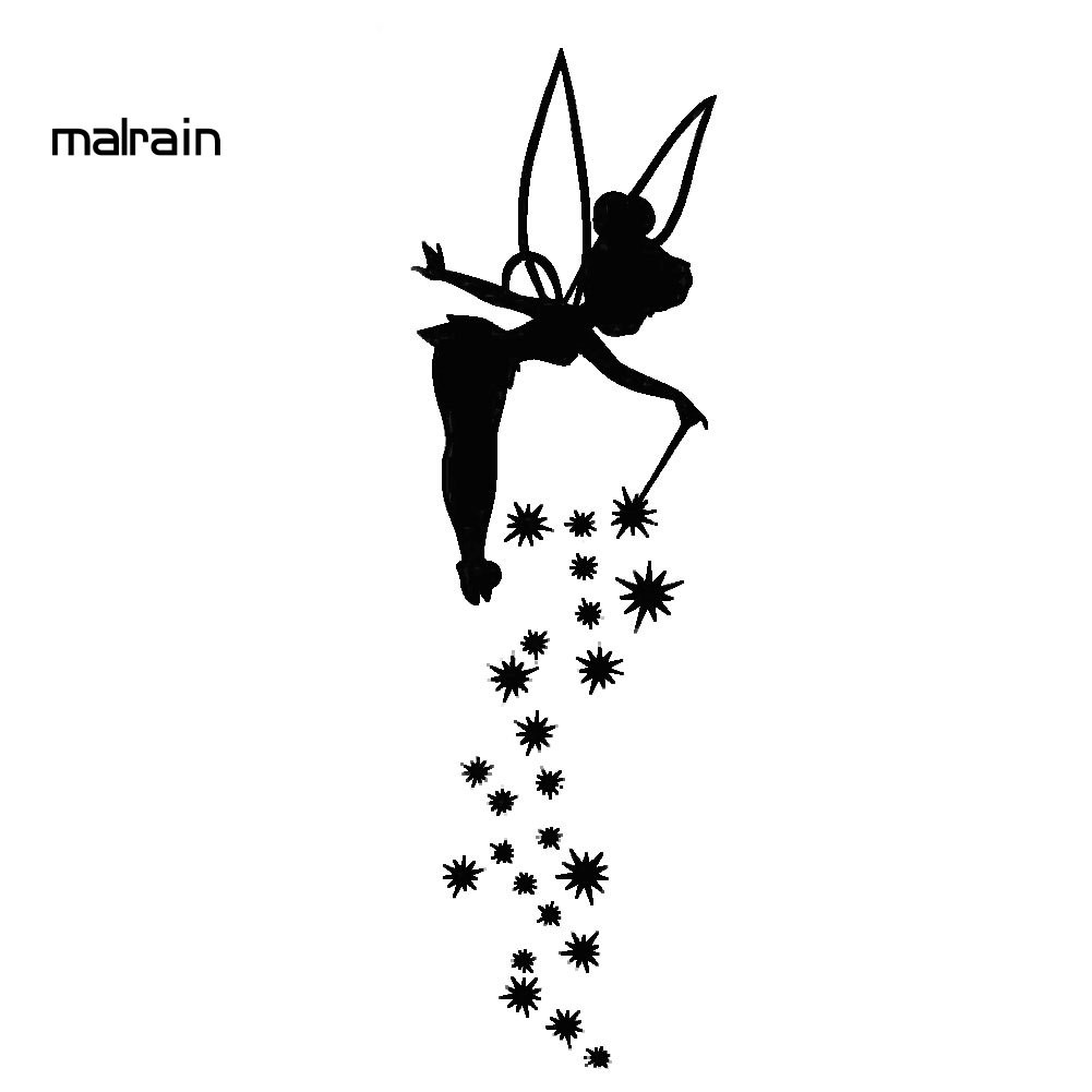 Nhãn dán họa tiết nàng tiên dễ thương trang trí cửa xe hơi