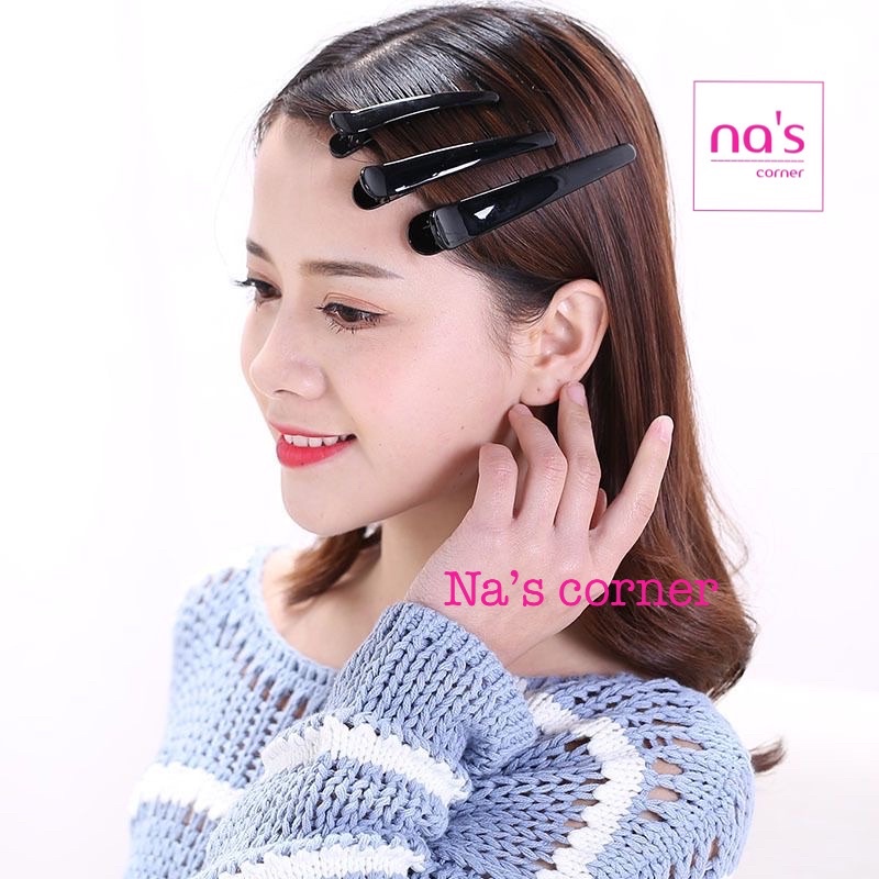 [RẺ ĐẸP] Kẹp mỏ vịt nhựa đen bóng size Đại dài 12cm đẹp sang trọng