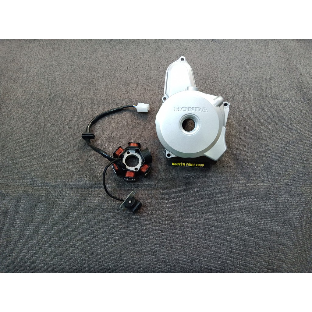 Lốc đề xe wave anpha bạc có lửa 6 cục 2 món