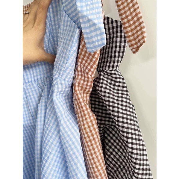 Sét 2 Bộ 2 Dây Nơ Vai Kẻ Chất Xốp Kèm Quần Short