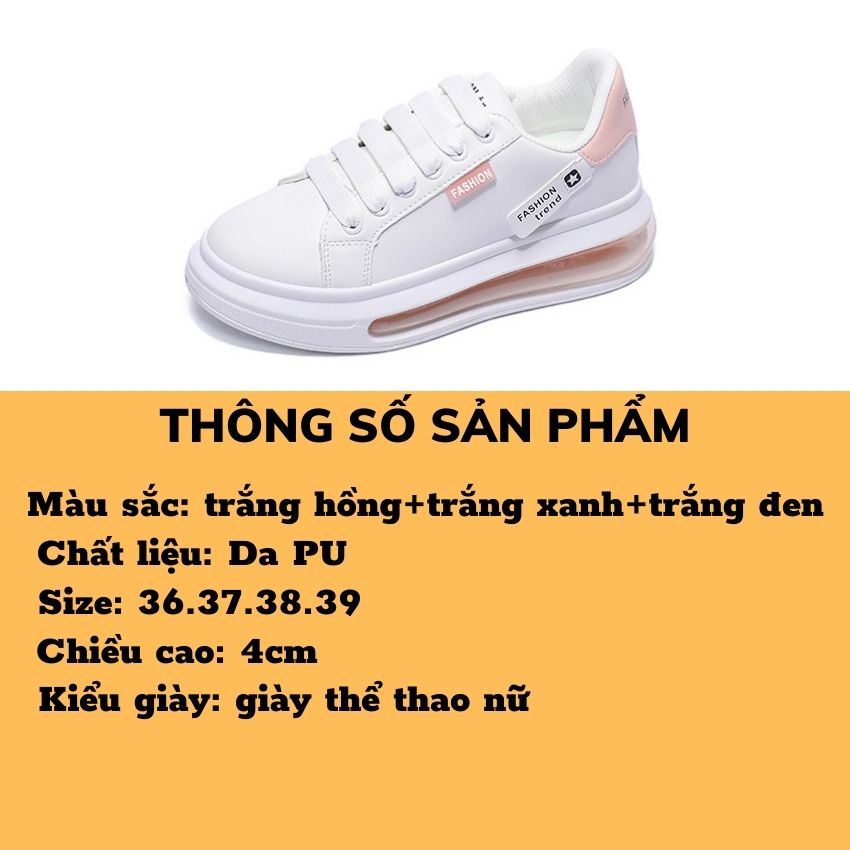 Giày Thể Thao Nữ Cao Cấp Đệm Khí Êm Chân Phiên Bản Hàn Quốc Năng Động ,Trẻ Trung ,Cá Tính GTTN23