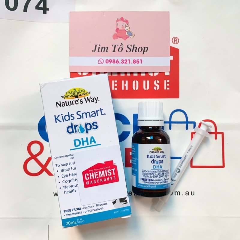 [Có Tem CHEMIST] DHA Nature’s Way Kids Smart dạng giọt Drops 20ml - Xuất xứ Úc