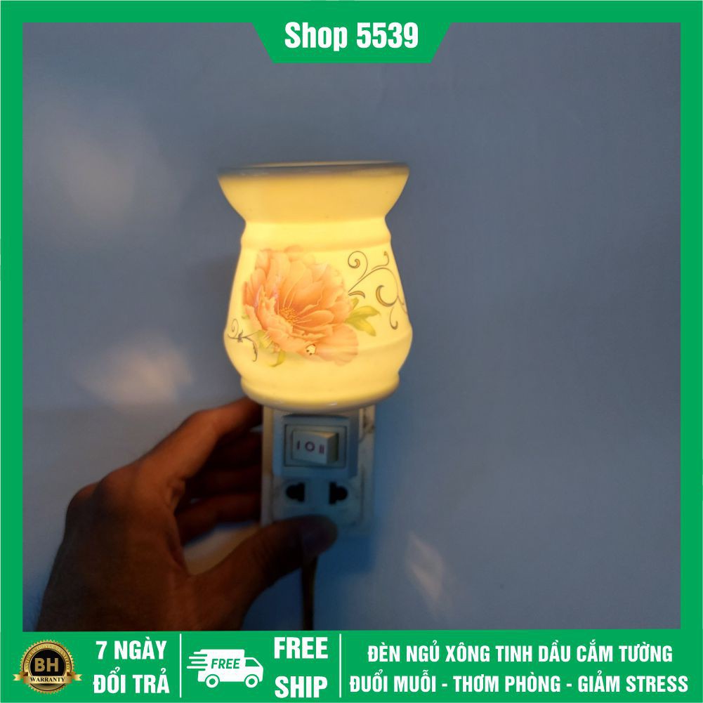 Đèn xông tinh dầu phòng ngủ chất liệu gốm sứ cao cấp - Shop 5539