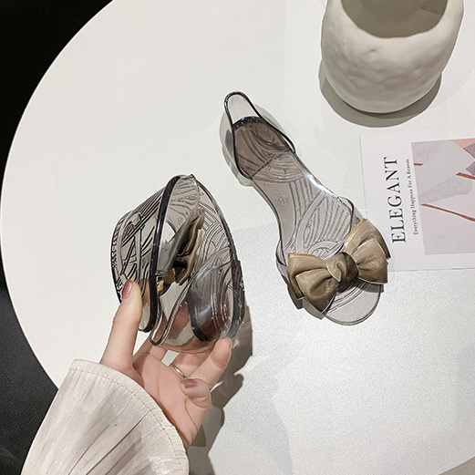 Dép Nhựa Dẻo Đính Nơ Xinh Xắn Cho Nữ