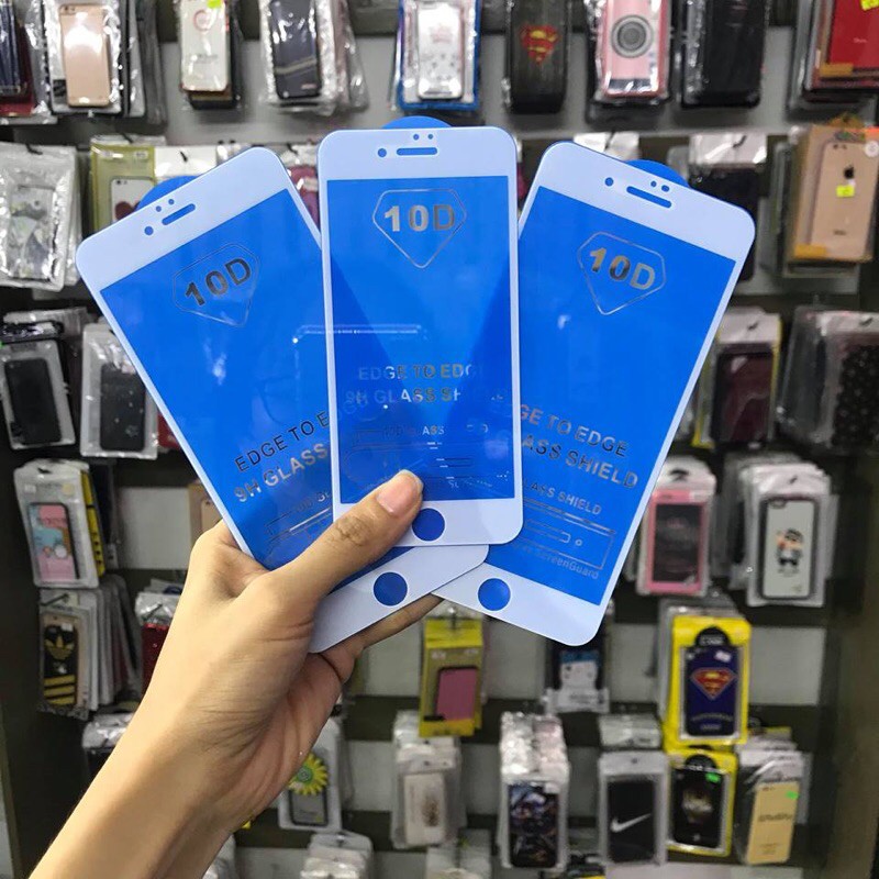 Kính Cường Lực Full Màn Hình 10D Cho iPhone 6 7 8 X XS 11 /11pro max siêu cưng chống bám vân tay tặng khăn lau