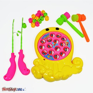 Bộ Trò Chơi Câu Cá Đập Chuột 2 Trong 1 Phát Nhạc Vui Nhộn Cho Bé