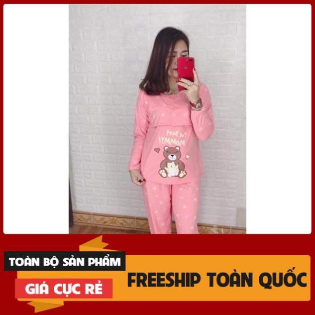 Bộ Bầu Và Sau Sinh Vải Cotton Thoáng Mát ( Dài Tay)