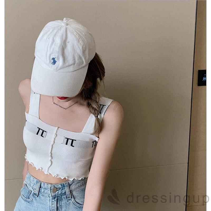 Áo không tay cổ vuông họa tiết in chữ thời trang cho nữ | BigBuy360 - bigbuy360.vn