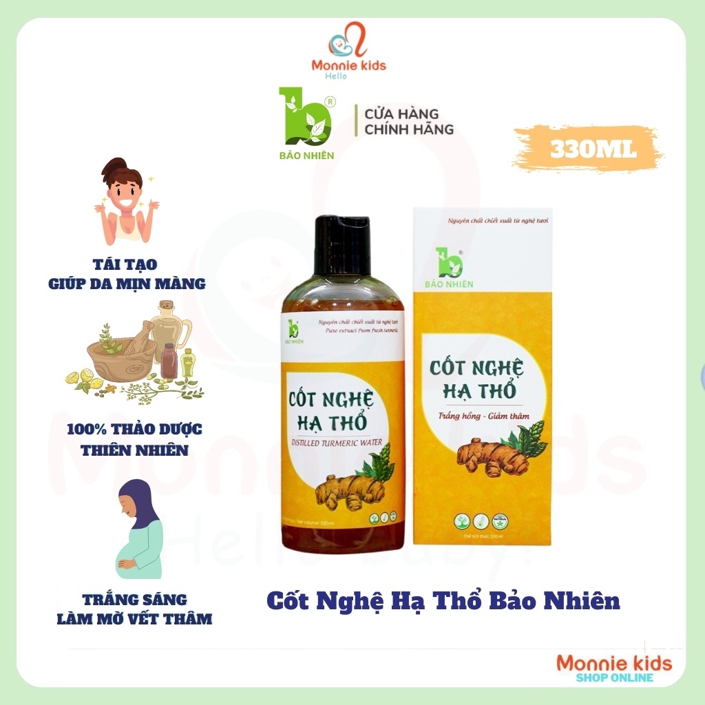 Cốt nghệ hạ thổ Bảo Nhiên 330ml, cốt nghệ thảo dược nguyên liệu thiên nhiên - Monnie Kids