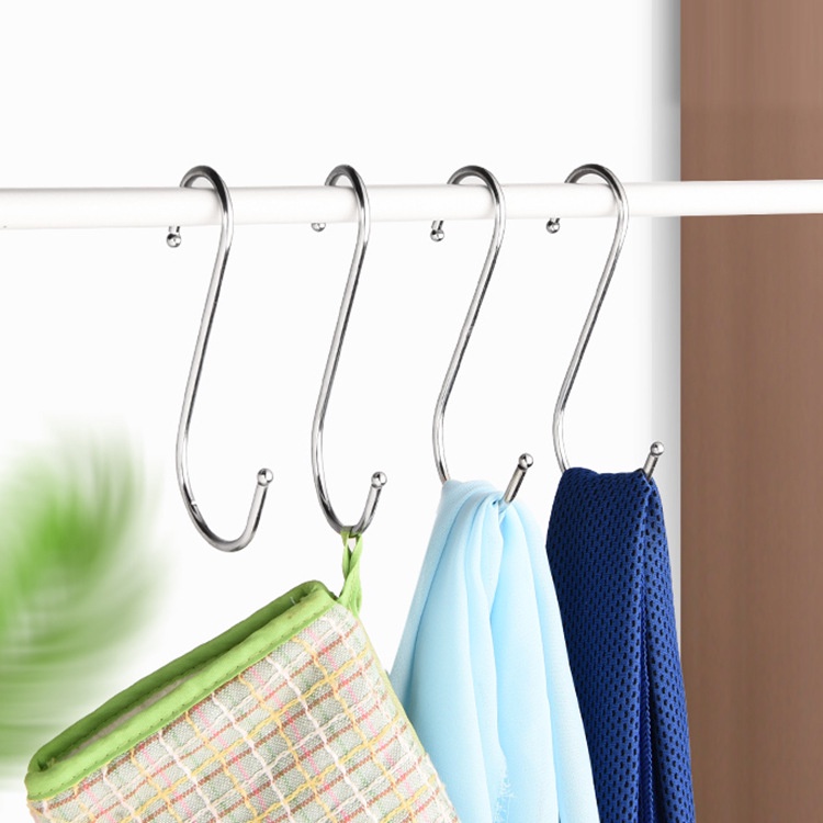 Móc treo đồ hình chữ S bằng inox cao cấp, treo quần áo giầy dép