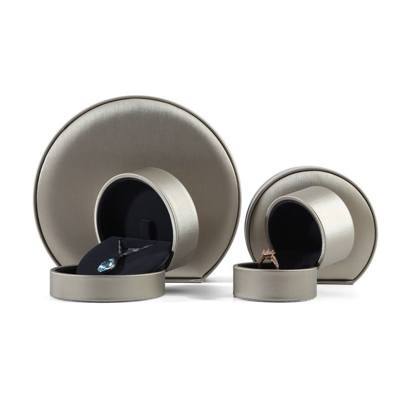 Hộp Đựng Trang Sức Hình Tròn Bằng Da PU