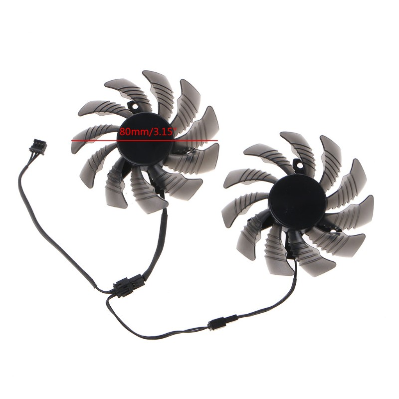 zzz Cooling Fan for GV-N960OC GTX 960  VGA Fan 80MM 2PCS T128010SM Graphics Card Cooling Fan 3Pin 12V 0.2A