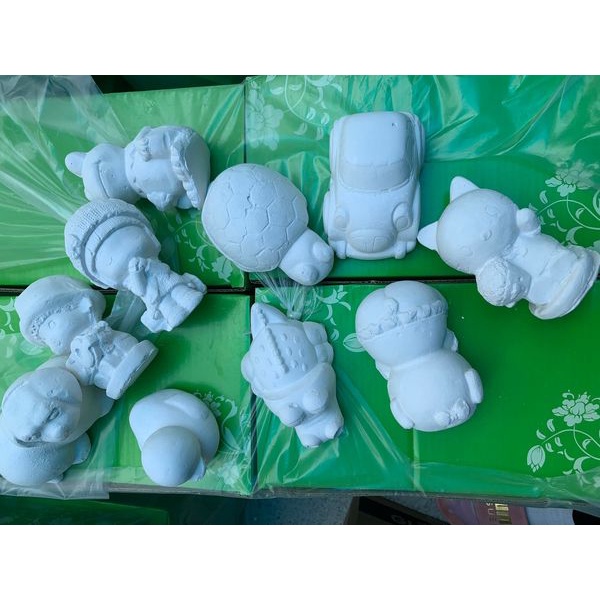 Bộ Tô Tượng Thạch Cao 10 Hình Tặng Kèm Khay Màu Và Bút Vẽ - Đồ chơi thông minh cho bé