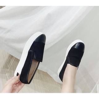 ] Giày slip on Phối mũi da