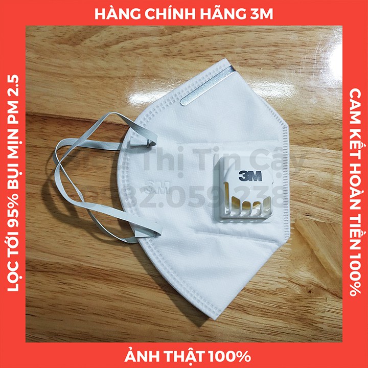 HÀNG CHÍNH HÃNG - Khẩu trang 3M 9501VT, khẩu trang N95 có van thở, lọc tới 95% bụi mịn PM2.5 có hại, chống ung thư phổi | BigBuy360 - bigbuy360.vn