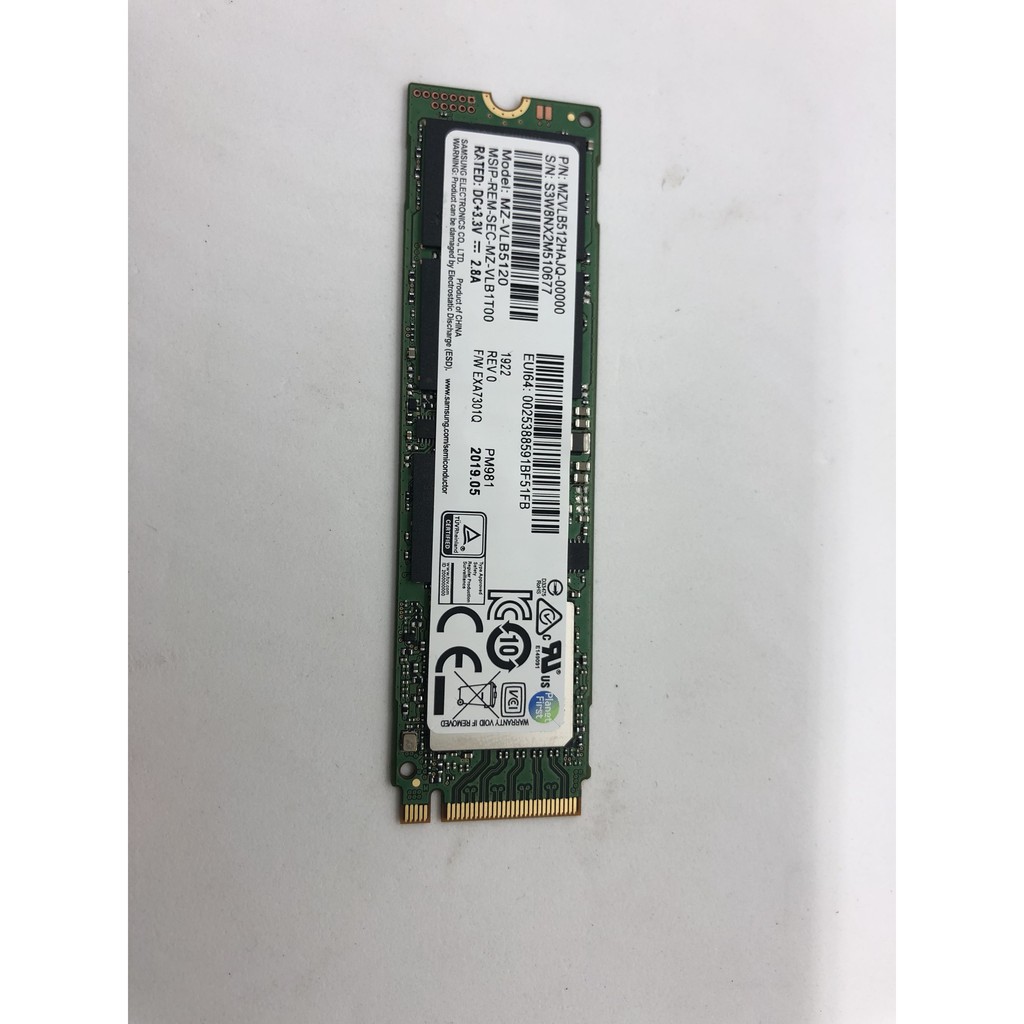 Ổ cứng SSD M2-PCIe 512GB Samsung PM981 NVMe 2280 (OEM Samsung 970 EVO )