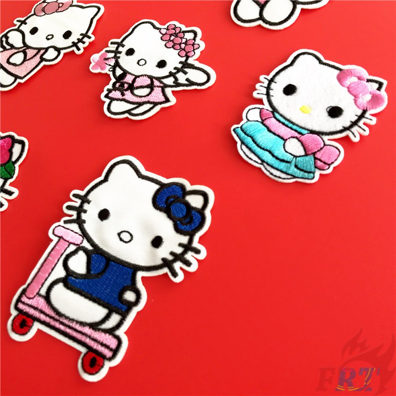 Miếng vá quần áo dạng ủi/ may DIY kiểu dáng Hello Kitty Sanrio S-1