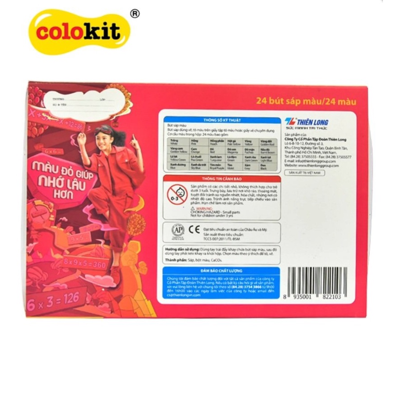 Bút sáp màu Colokit CR-C09  hàng có kiểm tra chất lượng và an toàn