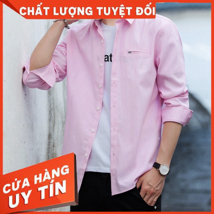 Áo sơ mi nam Gấu 194 vải Oxford cao cấp dày dặn, mềm mịn - form regular fit - Túi viền sọc - Hàng nhập khẩu