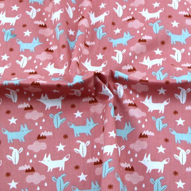 Set 3 Tấm Vải 100% cotton 50 * 40cm Họa Tiết Cáo Dễ Thương