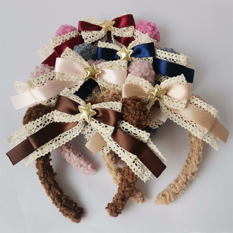 Băng Đô Tai Gấu Bông Hóa Trang Lolita