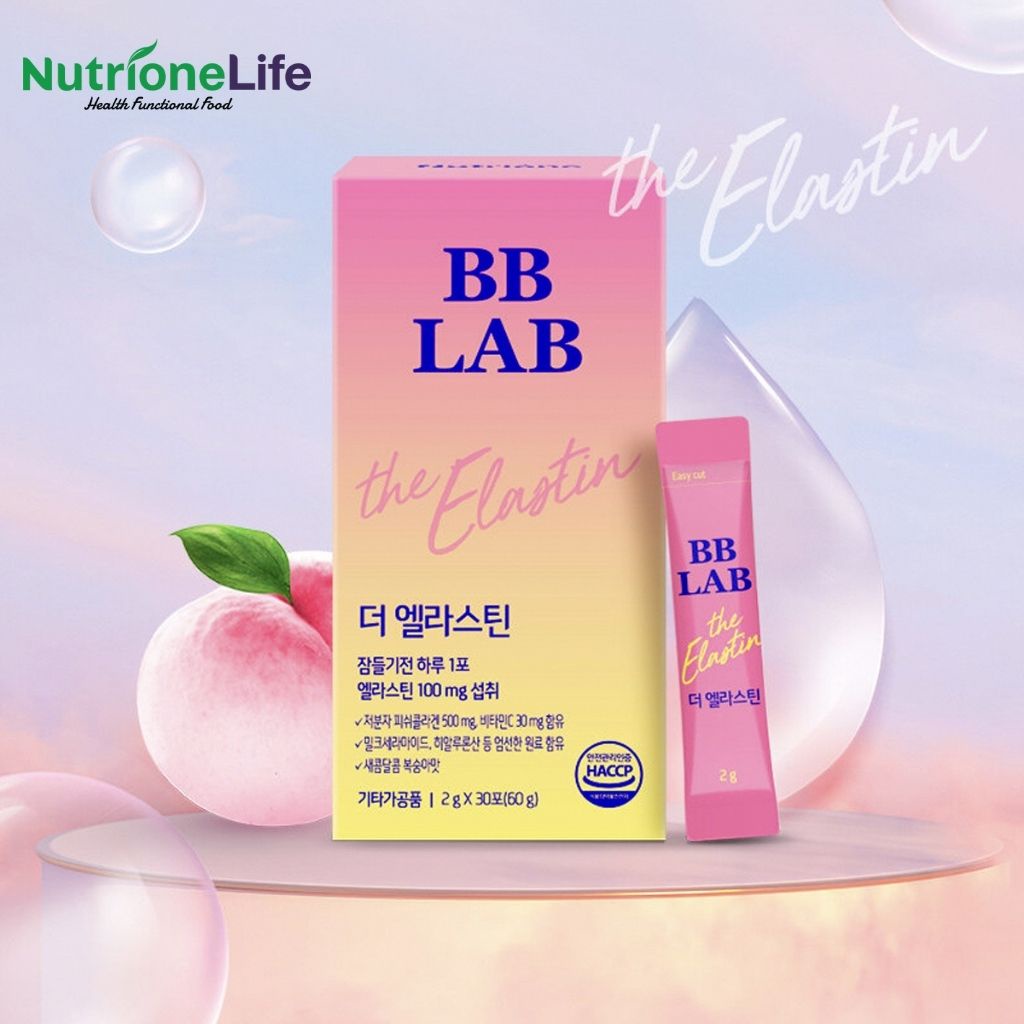 Bột uống BB LAB The Elastin Bổ Sung Elastin, Vitamin C Giúp Da Khỏe Mạnh Trẻ Đẹp Làm Chậm Quá Trình Lão Hóa 2g x 30 Gói