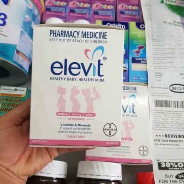 GIÁ VÔ DỊCH Vitamin Tổng Hợp Elevit Cho Bà Bầu 100 Viên GIÁ VÔ DỊCH