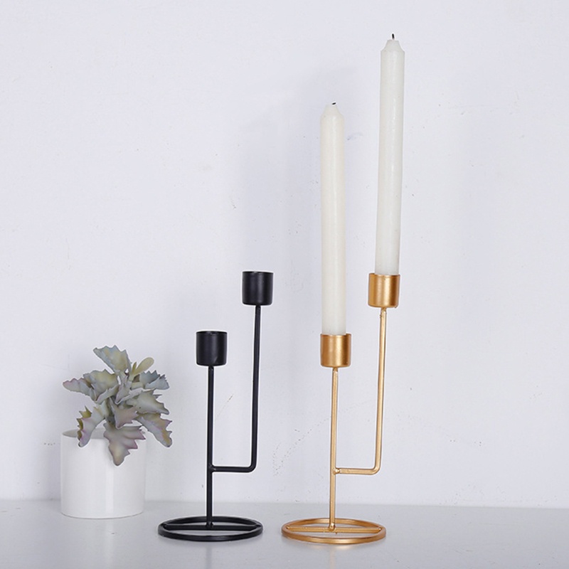Giá Đỡ Nến Hai Ngăn Bằng Kim Loại Trang Trí Nhà Cửa / Tiệc Cưới
