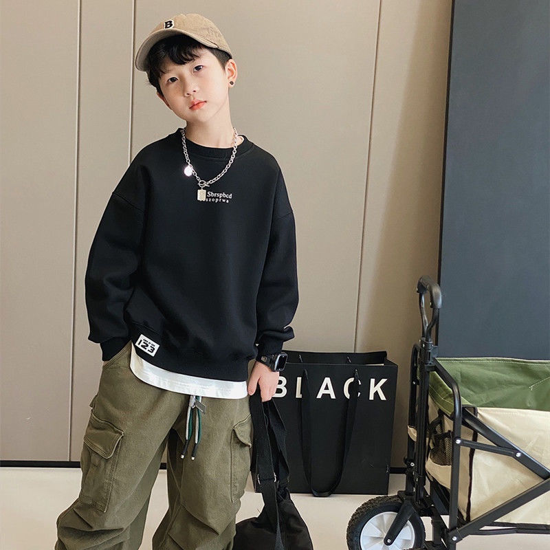 Áo Thun Dài Tay Form Rộng Thời Trang Dành Cho Bé Trai